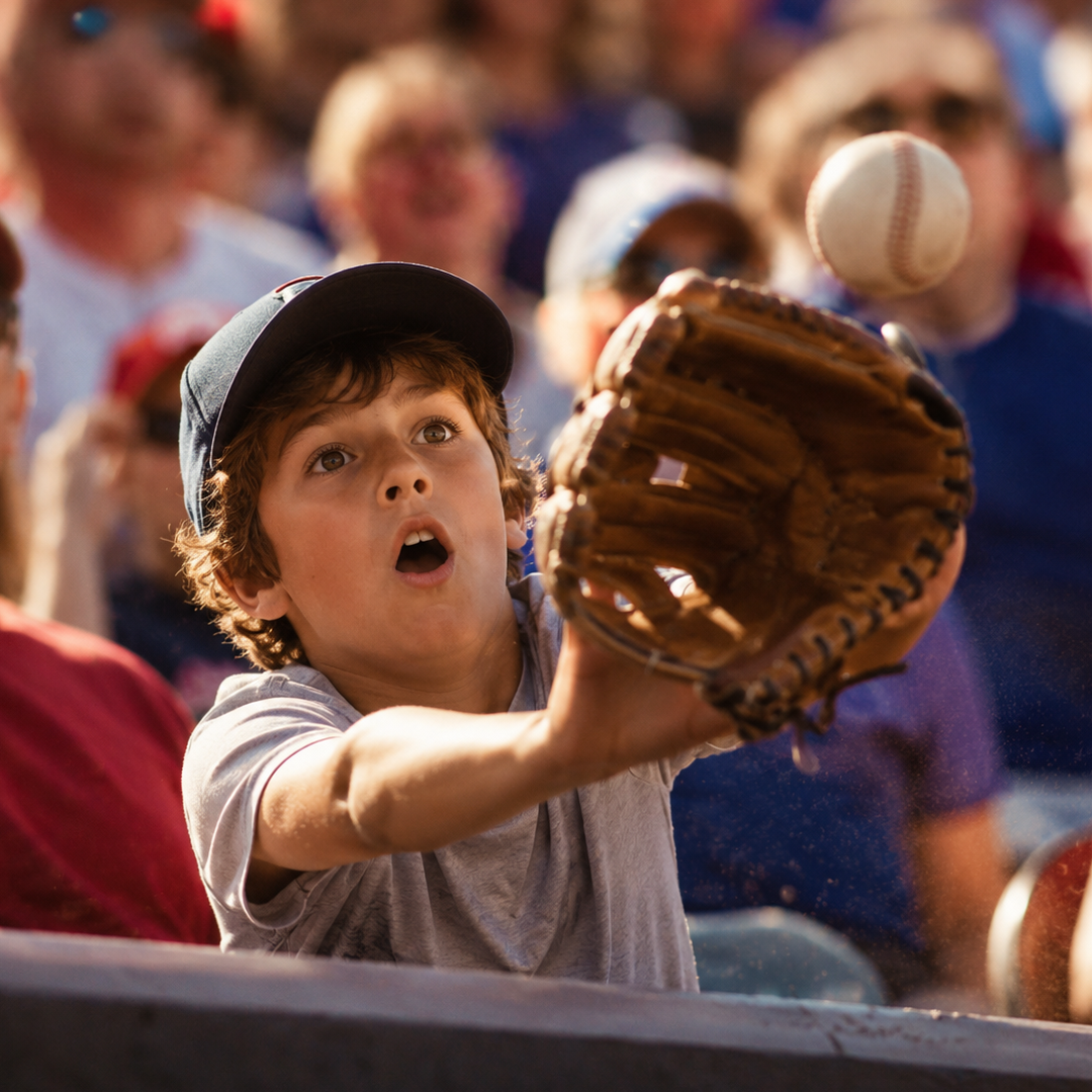 Baseball and glove under stadium lights for MLB All-Star Game Trivia