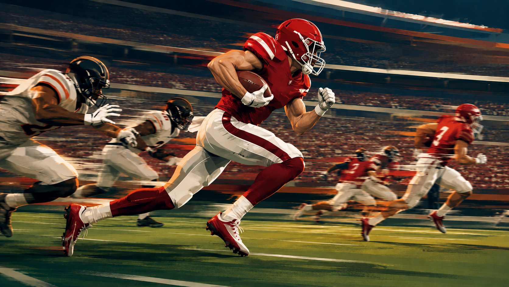 American football championship atmosphere under stadium lights
